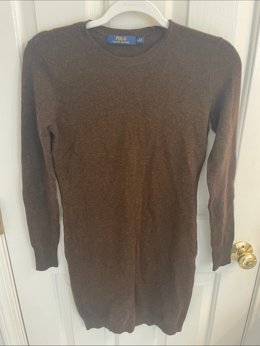 Polo Ralph Lauren Brown Merino Wool Sweater Dress